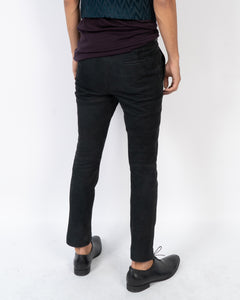 SS14 Blister Broken Black Suede Trousers