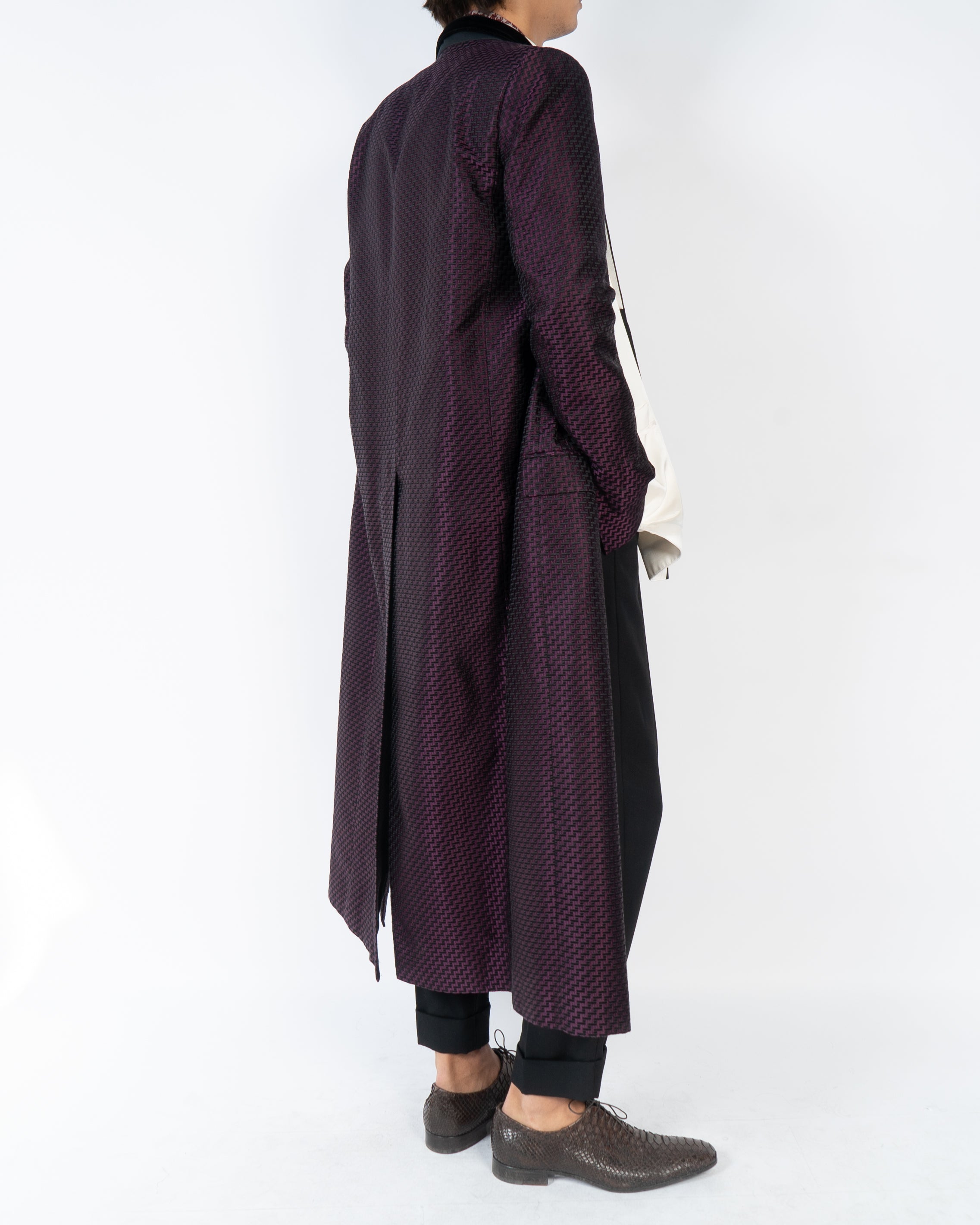 FW20 Purple Silk Jacquard Coat 1 of 1 Sample