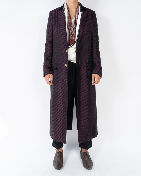FW20 Purple Silk Jacquard Coat 1 of 1 Sample