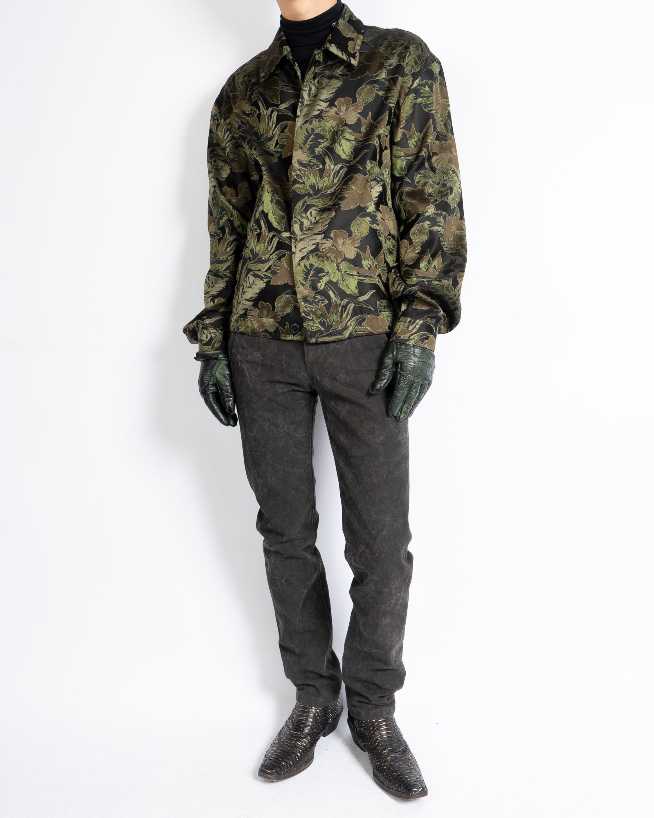 FW20 Green Embroidered Viscose Jacket