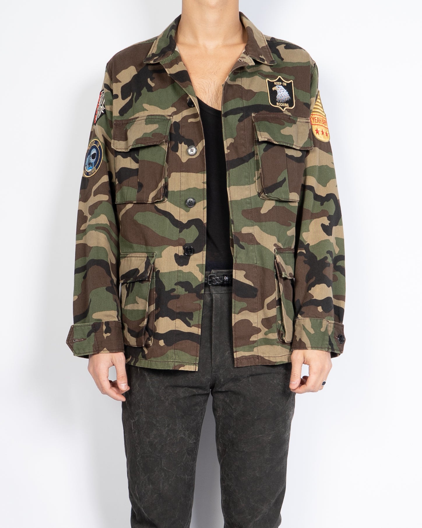 Military Camouflage Jacket with Patches