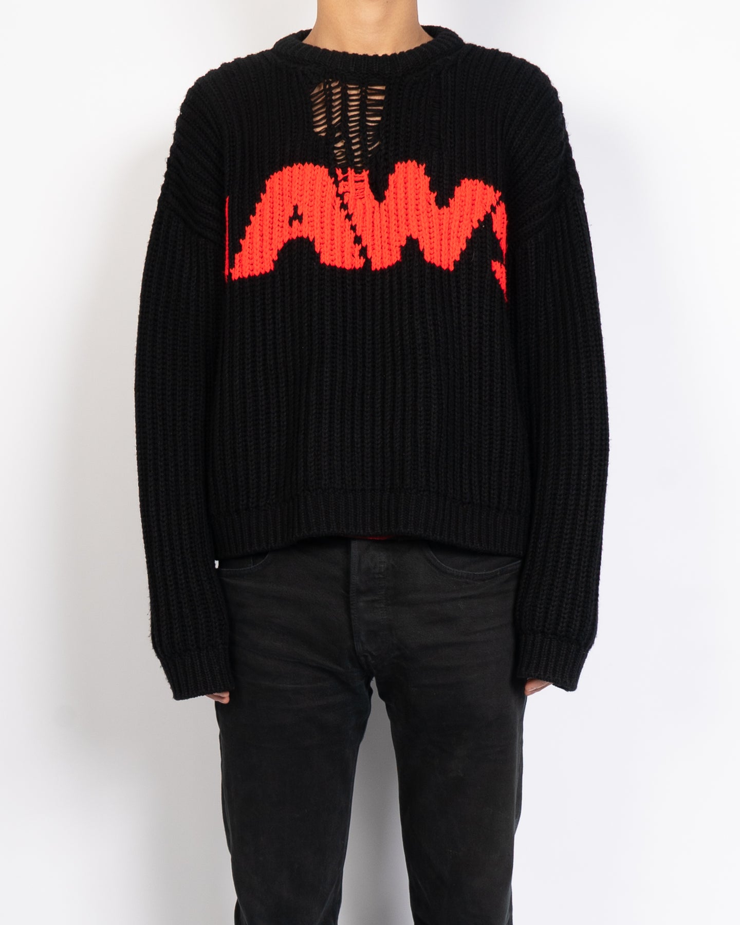 Jaws Distressed Knit Sweater