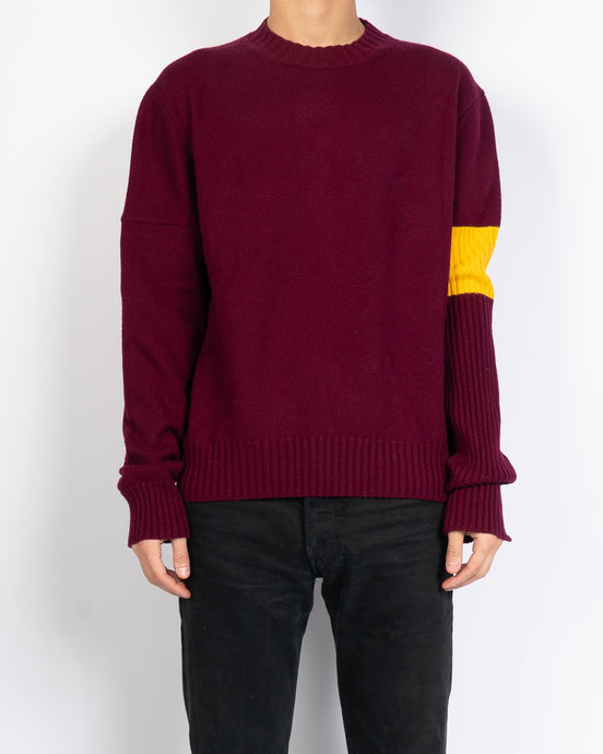 FW17 Burgundy Cashmere Sleeve Contrast Knit