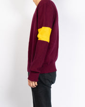 Load image into Gallery viewer, FW17 Burgundy Cashmere Sleeve Contrast Knit