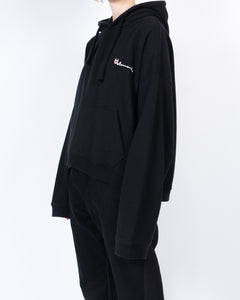 SS16 Black Champion Logo Reversible Hoodie – Backyardarchive