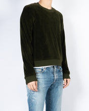Load image into Gallery viewer, FW20 Cropped Green Velvet Crewneck