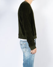 Load image into Gallery viewer, FW20 Cropped Green Velvet Crewneck