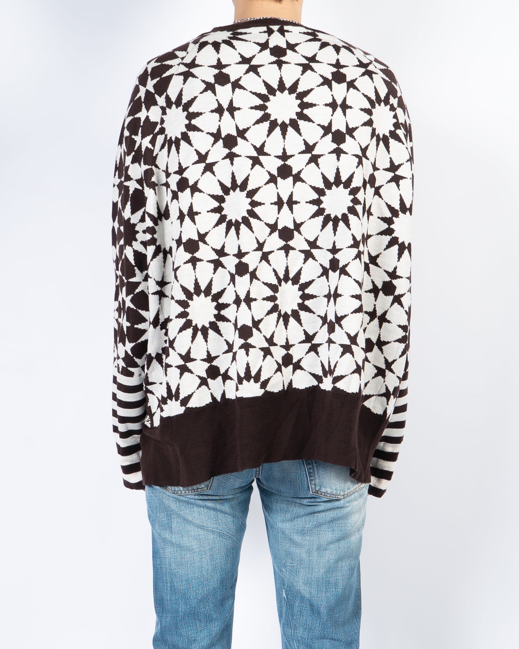 SS19 Brown Geometric Wool Sweater