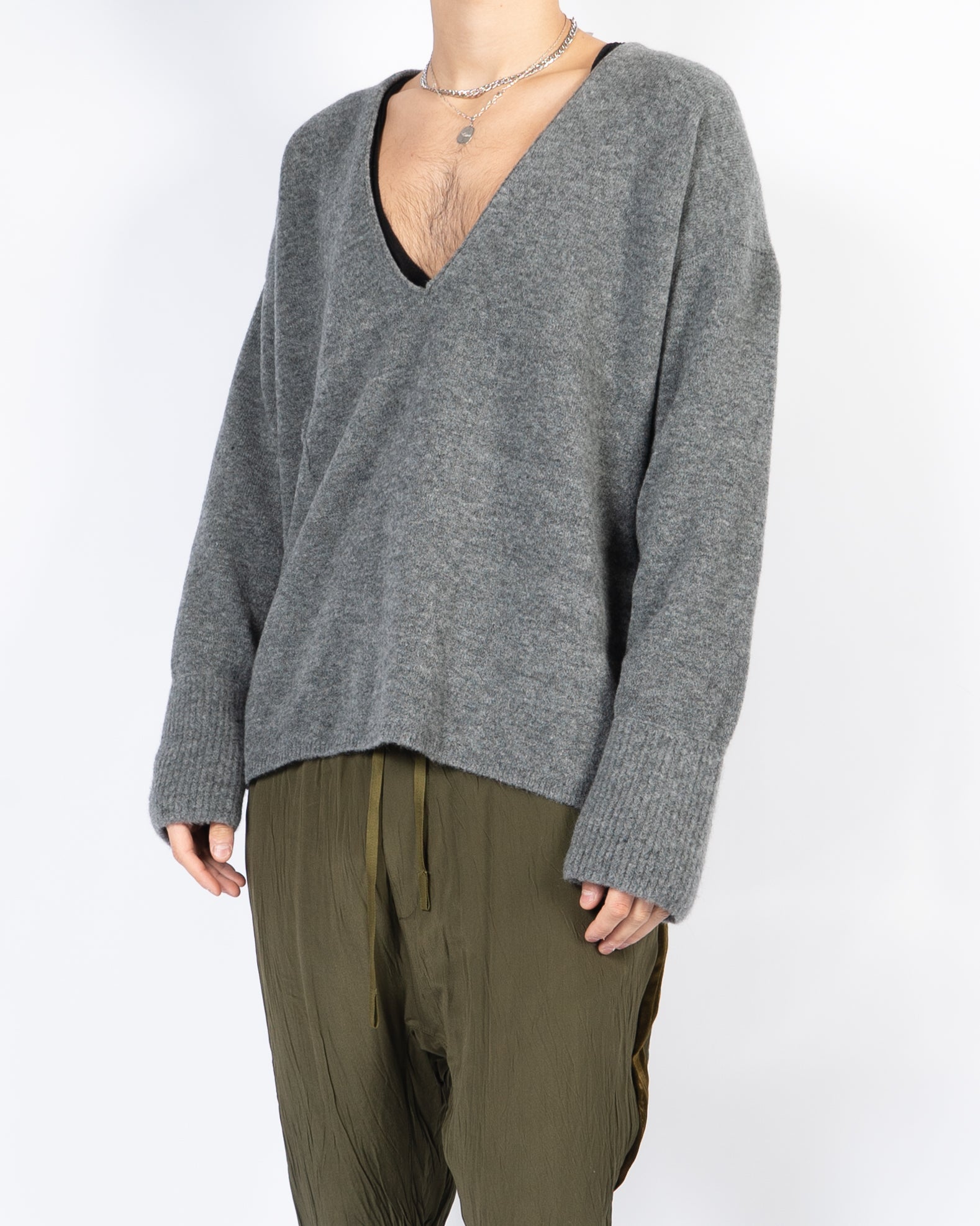 FW16 Grey V-Neck Sweater