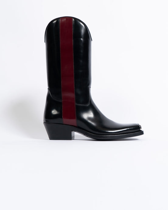 FW17 Red Striped Metal Toe Cap Cowboy Boots