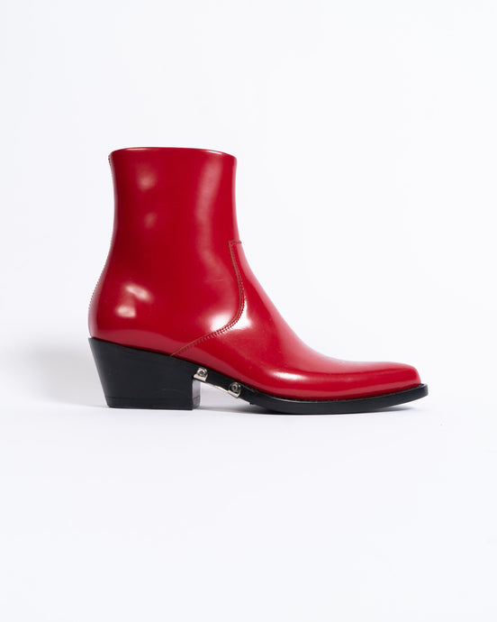 FW18 Red Leather Painted Cowboy Boots