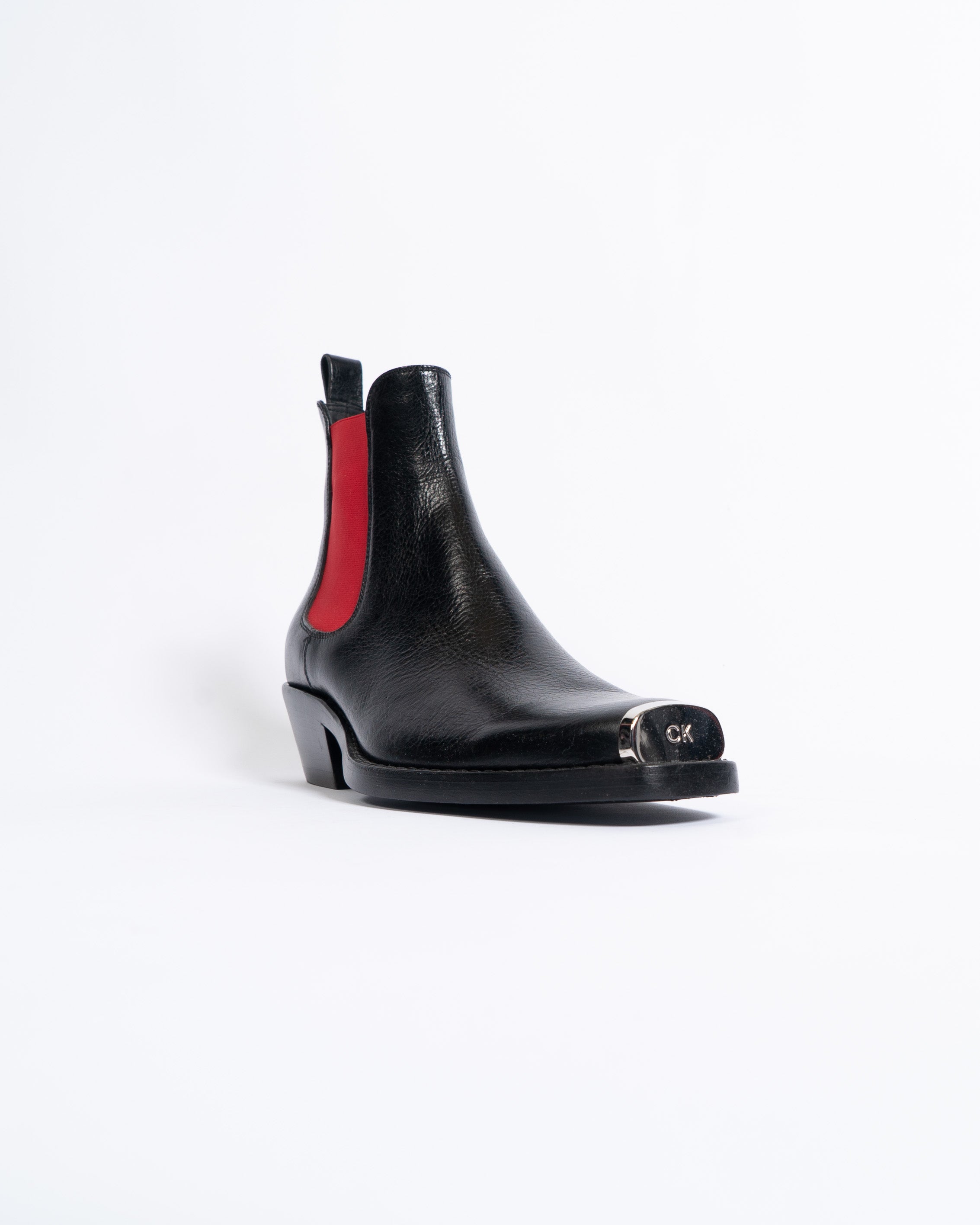 FW17 Red Contrast Metal Toe Cap Boots