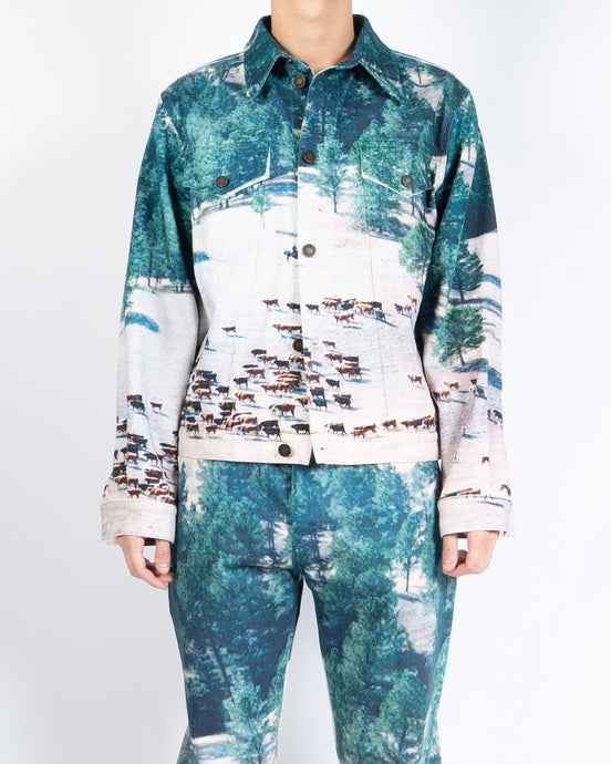 Landscape Printed Denim Jacket