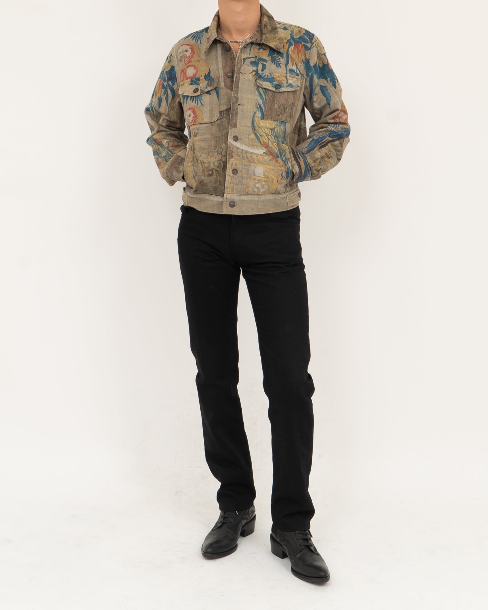 Parrot Tapestry Denim Jacket