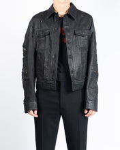 Load image into Gallery viewer, SS04 Strip Distressed Waxed Denim Jacket