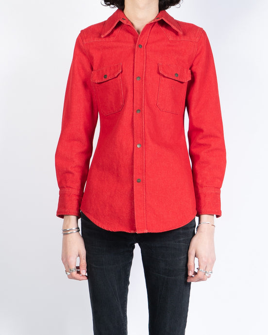 Est. Red Western Denim Shirt