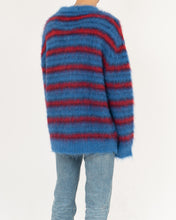 Load image into Gallery viewer, Blue Striped Mohair Knit