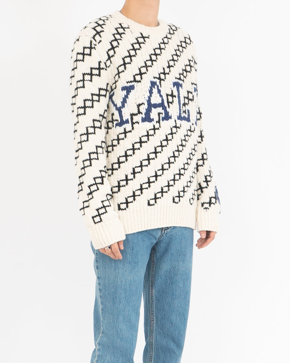 SS19 Beige Yale Intarsia Knit