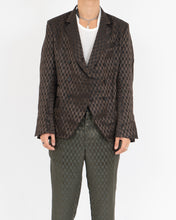 Load image into Gallery viewer, SS21 Brown Double Breasted Caraganus Jacquard Blazer