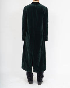 FW18 Dark Green Velvet Long-Coat