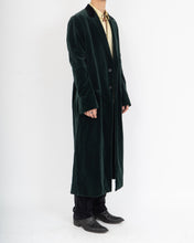 Load image into Gallery viewer, FW18 Dark Green Velvet Long-Coat