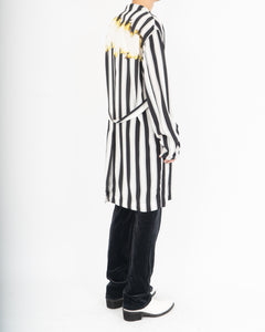 SS17 Striped Bleach Silk Lab Coat 1 of 1 Sample