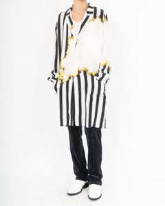 SS17 Striped Bleach Silk Lab Coat 1 of 1 Sample