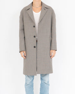 Houndstooth 3 Button Wool Mac Coat