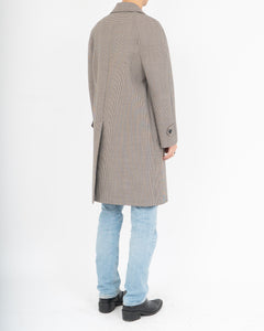 Houndstooth 3 Button Wool Mac Coat