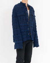 Load image into Gallery viewer, FW17 Mandarin Collar Wool Shirt Blue/Black