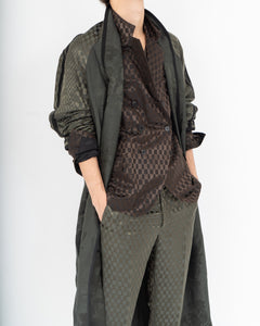 SS21 Brown Double Breasted Caraganus Jacquard Blazer