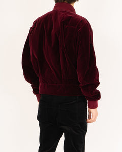 Burgundy Velvet Biker Bomber