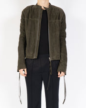 Load image into Gallery viewer, SS18 Olive Suede Leather Zipped Jacket