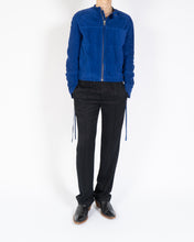 Load image into Gallery viewer, SS18 Blue Suede Leather Zipped Jacket