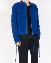 Load image into Gallery viewer, SS18 Blue Suede Leather Zipped Jacket