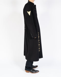 FW20 Black Embroidered Officer Coat