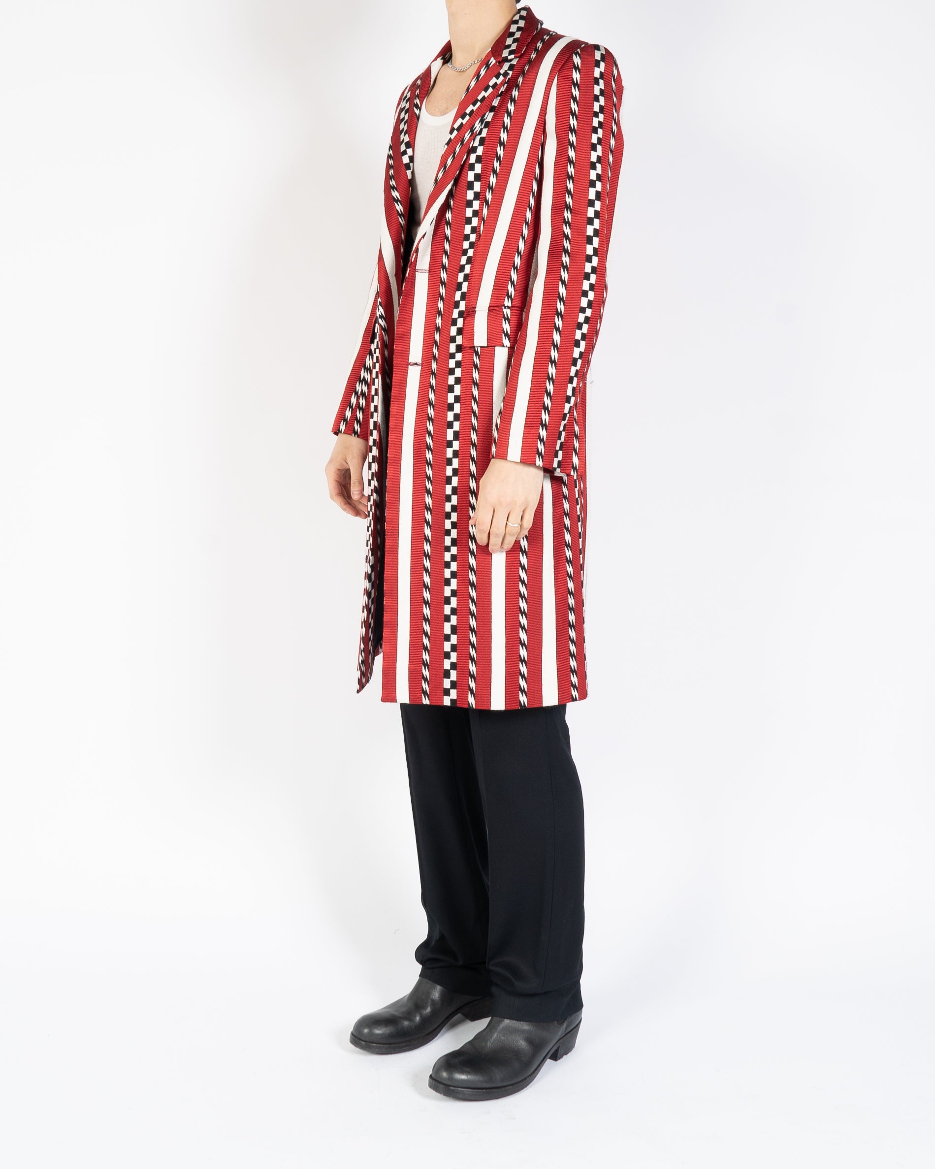 FW19 Red Jacquard Striped Coat
