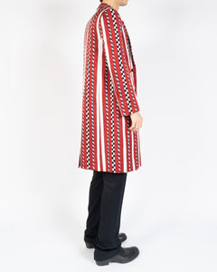 FW19 Red Jacquard Striped Coat