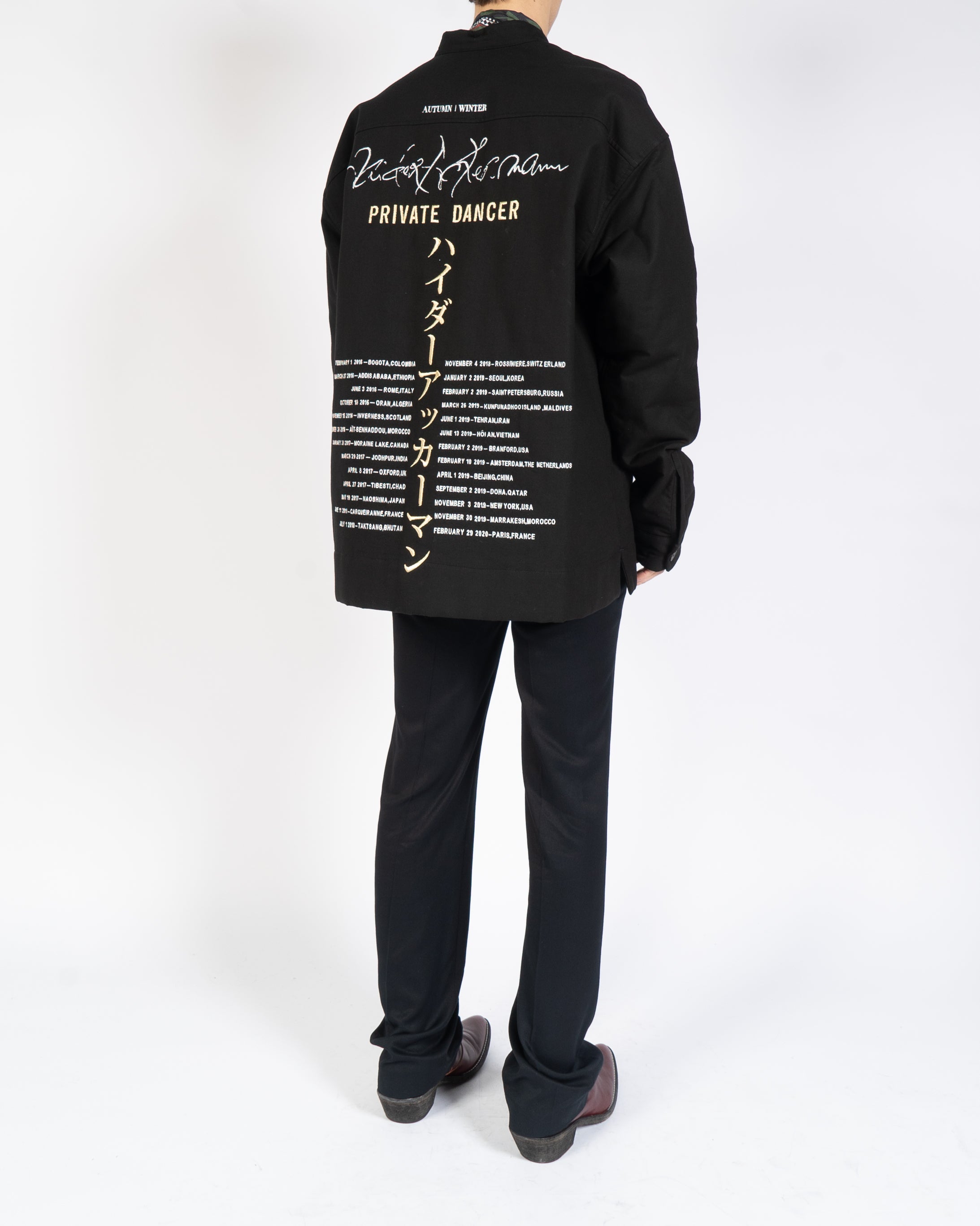 FW20 Oversized Black Embroidered Shirt