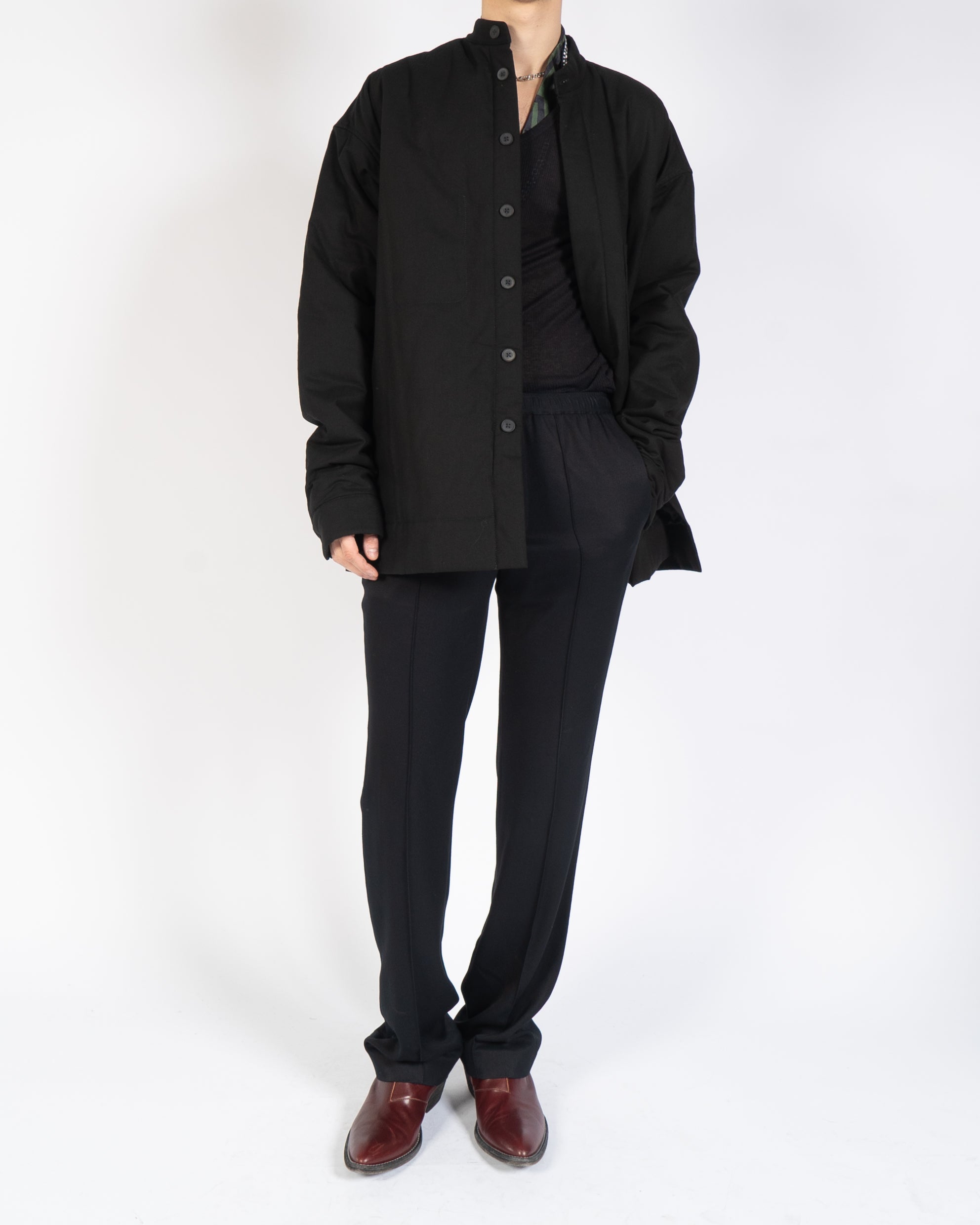 FW20 Oversized Black Embroidered Shirt