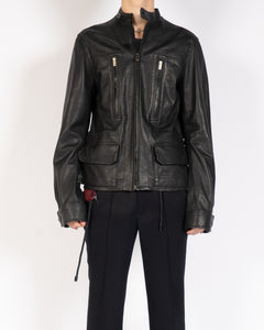 SS16 Classic Zipped Black Leather Jacket