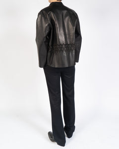 SS19 Lasercut Boxy Leather Shirt