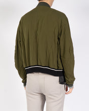 Load image into Gallery viewer, SS20 Green Oversized Silk College Bomber