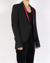 Load image into Gallery viewer, SS17 Cropped Blazer with Red Satin Lapel