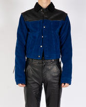 Load image into Gallery viewer, FW19 Blue Cord &amp; Leather Jacket