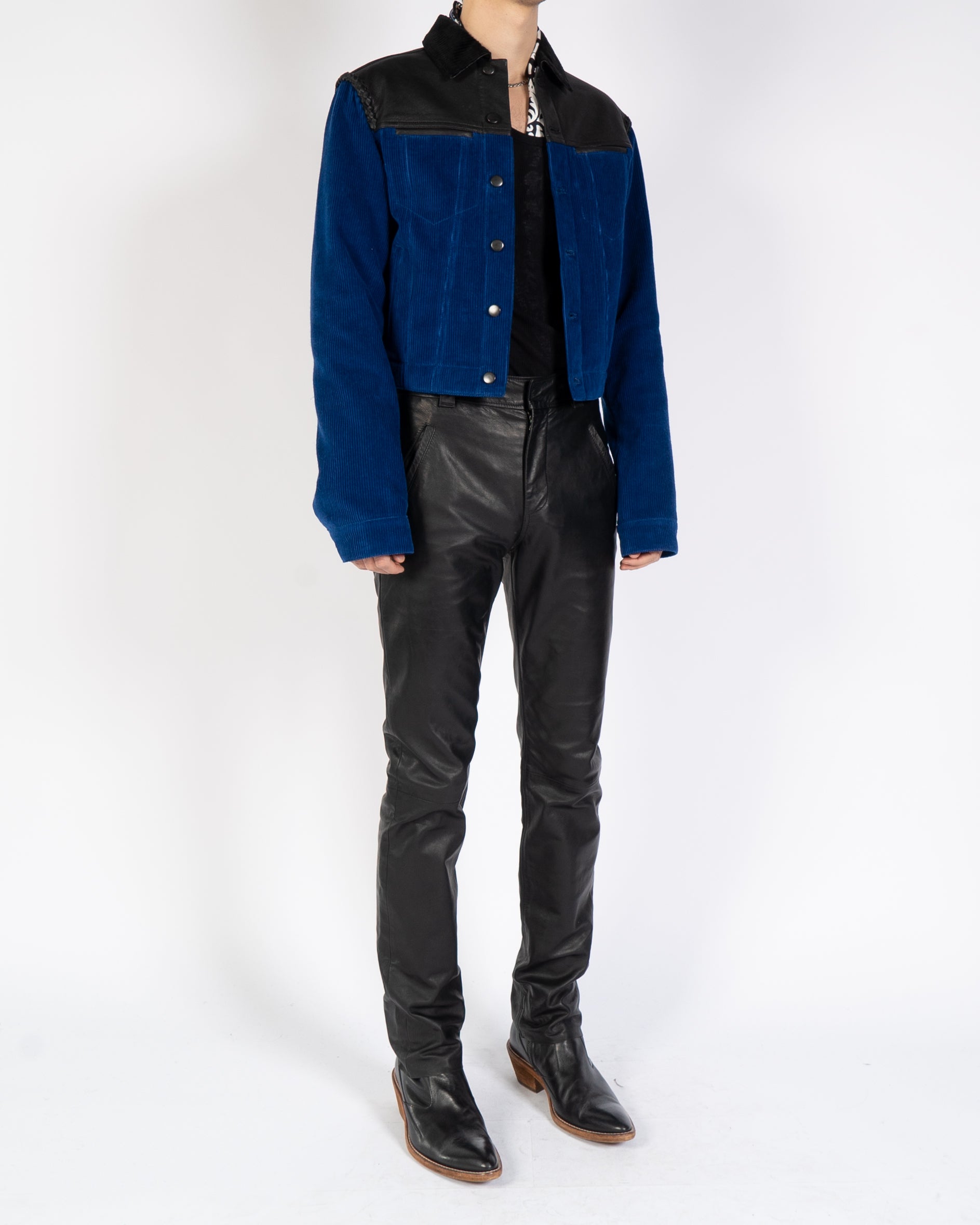 FW19 Blue Cord & Leather Jacket