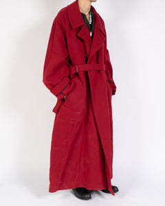 FW17 Red Huge Belted Overcoat 1 of 1 Sample