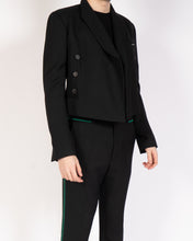 Load image into Gallery viewer, SS18 Black Double Breasted Blazer with White Stitching