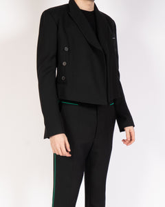 SS18 Black Double Breasted Blazer with White Stitching