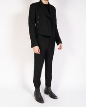Load image into Gallery viewer, SS18 Black Double Breasted Blazer with White Stitching